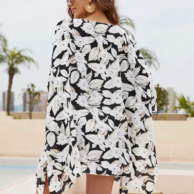 Summer Beach Floral Bohemian Women Cover Up For Sun Protection