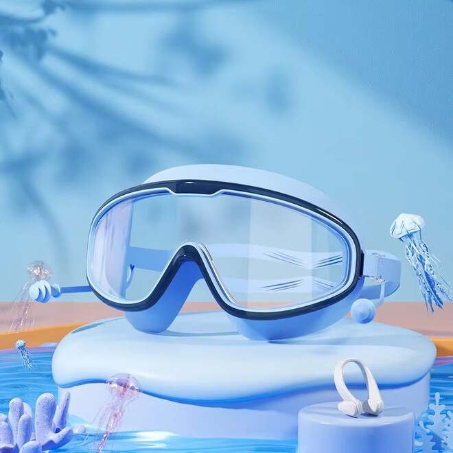 Big Frame HD Wide View AntiFog UV Protection Swimming Goggles