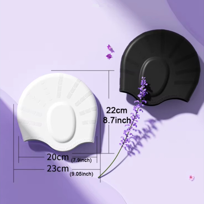 Extra Ear Protection Silicone Swimming Cap For Women