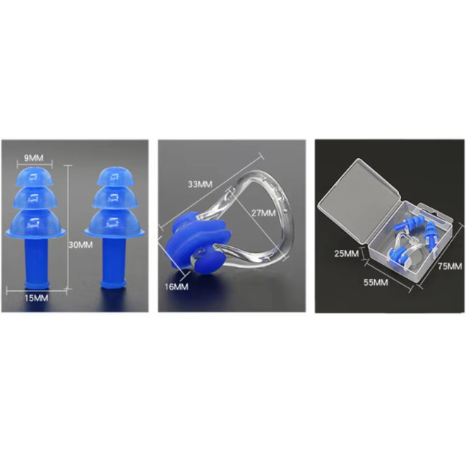 Silicone Nose Clips Waterproof Swimming Nose Plugs Earplugs