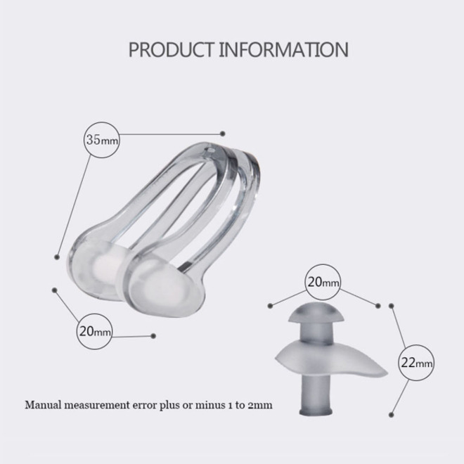 Lighthearted Silicone Free Diving Swimming Nose Clips 3 Layer Earplugs