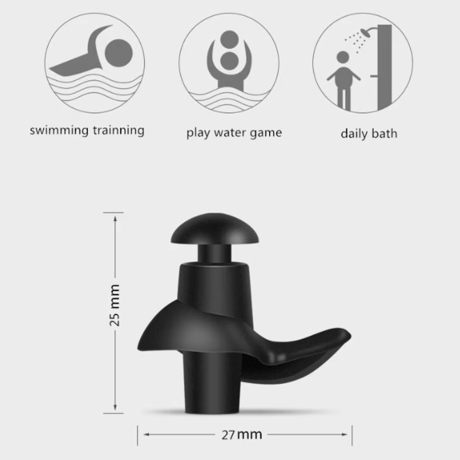 Upgraded Design Silicone Swimming Waterproof Reusable Ear Plugs